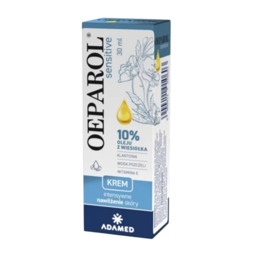Oeparol Sensitive Krem, 30 ml - Półtłusty krem nawilżający z olejem z wiesiołka do skóry suchej i wrażliwej