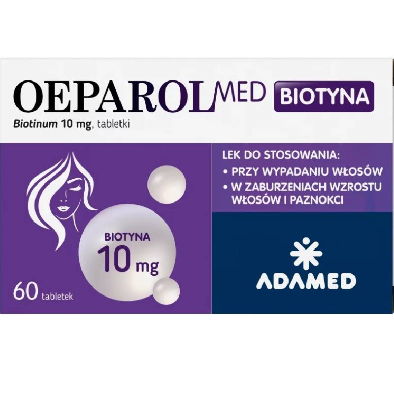 OeparolMed Biotyna 60 tabletek - Wspomaga kondycję włosów, skóry i paznokci
