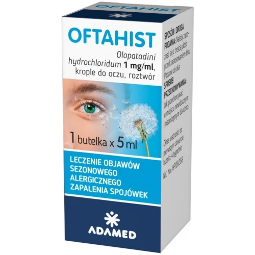 Oftahist krople do oczu, 5 ml - Krople do oczu stosowane w leczeniu chorób alergicznych oczu
