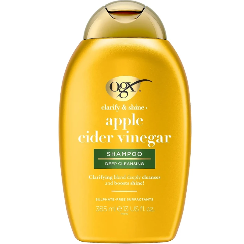 OGX Apple Cider Vinegar Głęboko oczyszczający szampon z octem jabłkowym, 385 ml - Oczyszcza włosy i  nadaje im blask