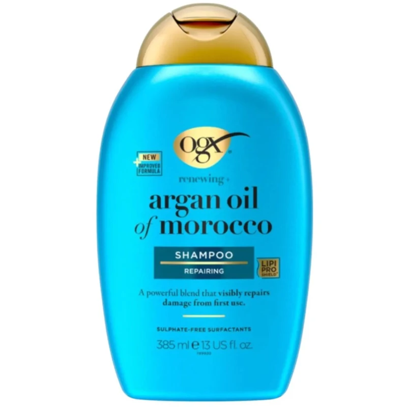 OGX Argan Oil of Morocco, szampon z olejkiem arganowym, 385 ml - Oczyszcza i regeneruje włosy suche i zniszczone