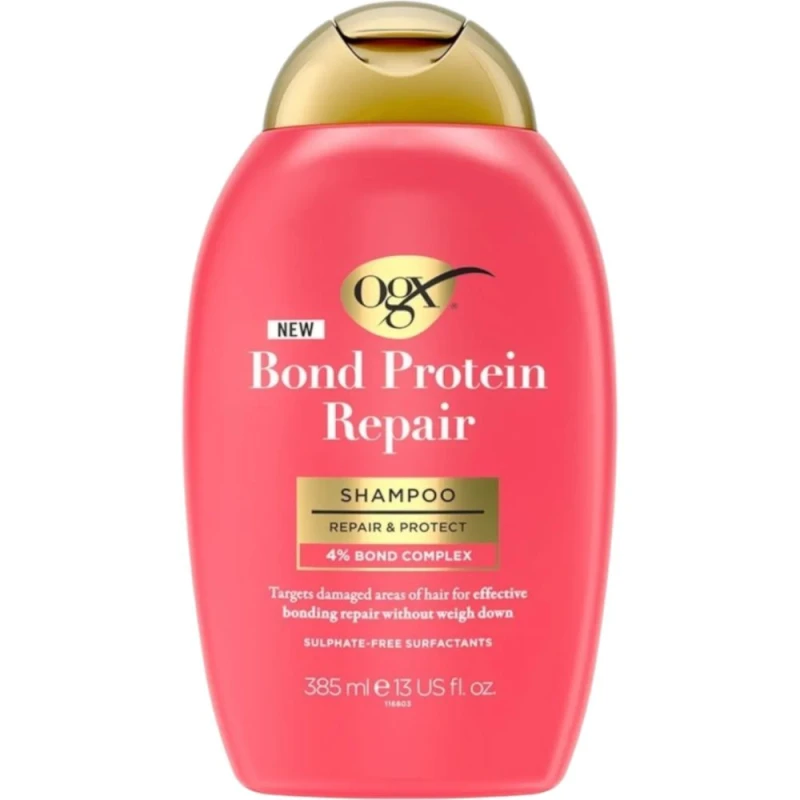 OGX Bond Protein Repair, szampon z proteinami, 385 ml - Z technologią Lipi Pro Shield™ do włosów zniszczonych