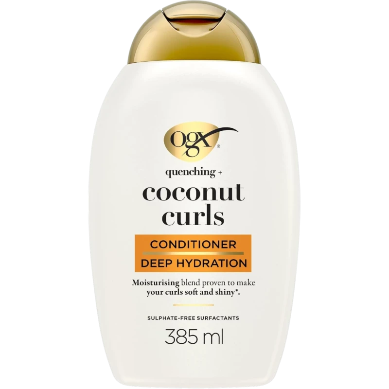 OGX Coconut Curls, odżywka do włosów kręconych, 385 ml - Z olejem kokosowym i miodem podkreśla skręt i miękkość loków