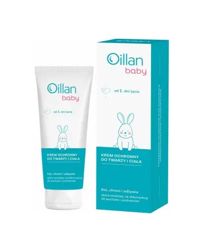 Oillan Baby Krem ochronny do twarzy i ciała, 75 ml - Delikatna formuła chroniąca przed podrażnieniami