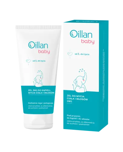 Oillan Baby Żel 3w1 do kąpieli, mycia ciała i włosów, 200 ml - Delikatna pielęgnacja od pierwszych dni życia