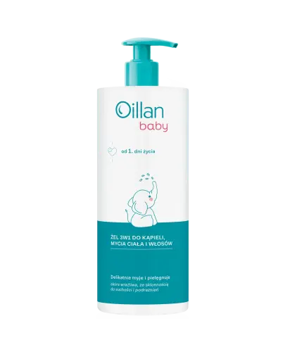 Oillan Baby Żel 3w1 do kąpieli, mycia ciała i włosów, 750 ml - Delikatnie myje i pielęgnuje wrażliwą skórę dziecka