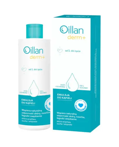 Oillan Derm+ Emulsja do kąpieli, 400 ml - Łagodna pielęgnacja suchej i wrażliwej skóry