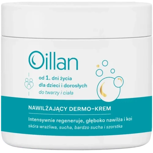 Oillan Nawilżający Dermo-krem, 500 ml - Krem nawilżający, który intensywnie regeneruje oraz głęboko nawilża i koi
