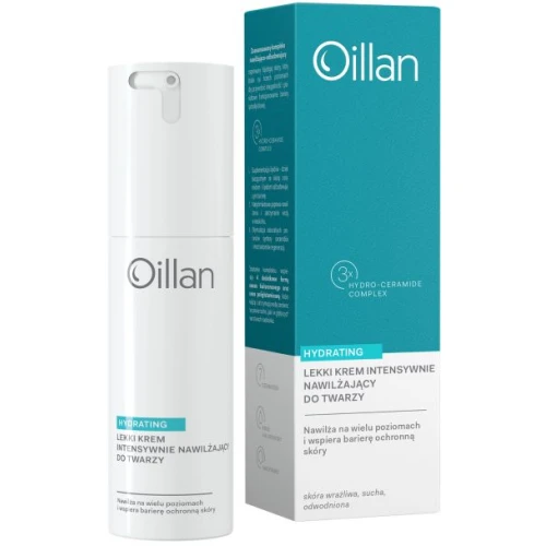 Oillan Hydrating Lekki krem nawilżający do twarzy, 50 ml - Dla skóry suchej, wrażliwej i odwodnionej
