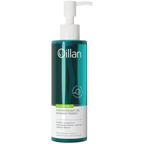Oillan Oil Control Oczyszczający żel do mycia twarzy przeciw niedoskonałościom, 200 ml - Kontrola sebum i redukcja niedoskonałości