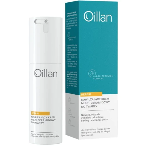Oillan Repair Krem nawilżający multi-ceramidowy do twarzy, 50 ml - Intensywna odbudowa bariery ochronnej skóry