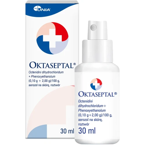 Oktaseptal aerozol, 30 ml - Płyn dezynfekujący, który działa bakteriobójczo, grzybobójczo i wirusobójczo