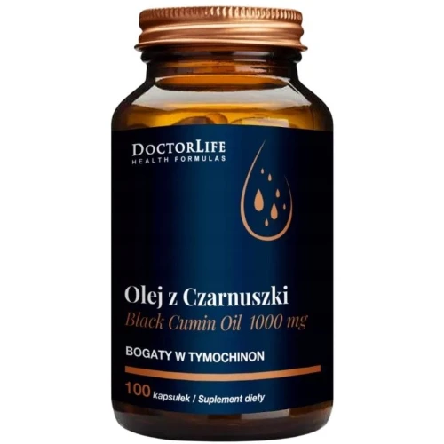 Doctor Life Olej z Czarnuszki, 100 kapsułek - Wysoka zawartość tymochinonu – naturalne wsparcie organizmu