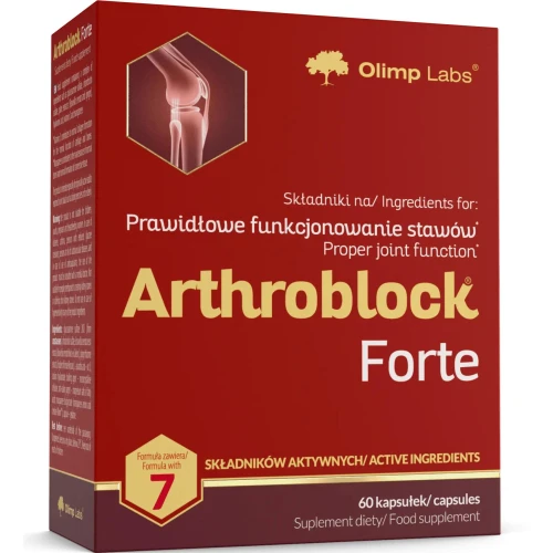 Olimp Arthroblock Forte, 60 kapsułek - Z glukozaminą, chondroityną i kwasem hialuronowym