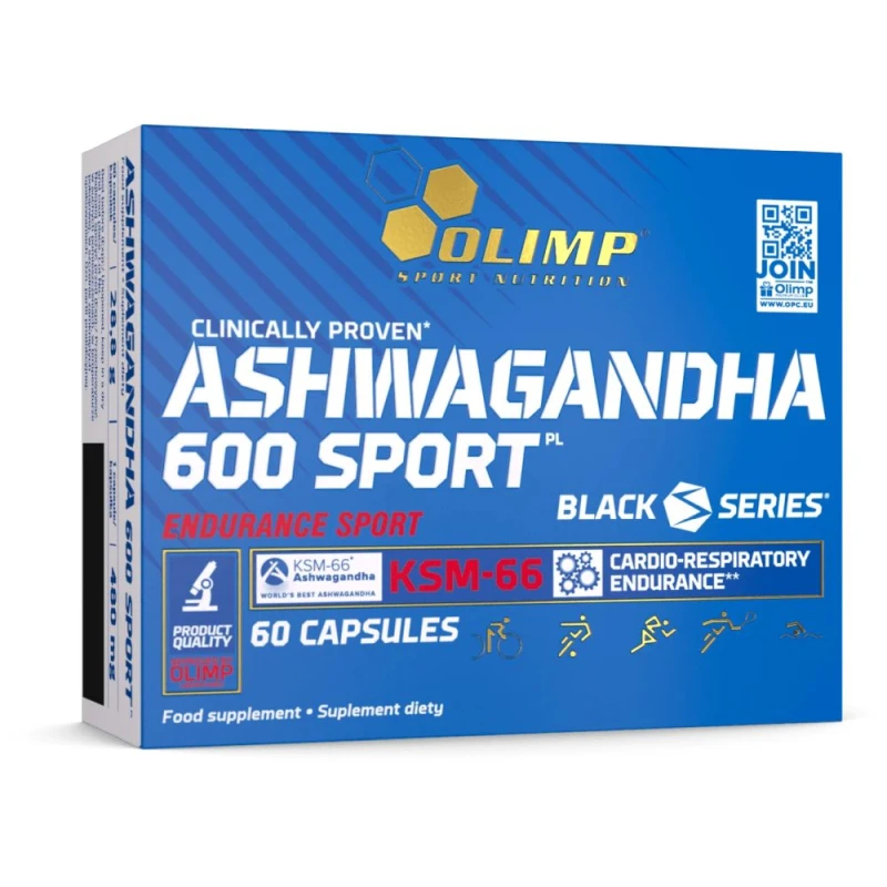 Olimp Ashwagandha 600 Sport, 60 kapsułek - Standaryzowanych na zawartość witanolidów