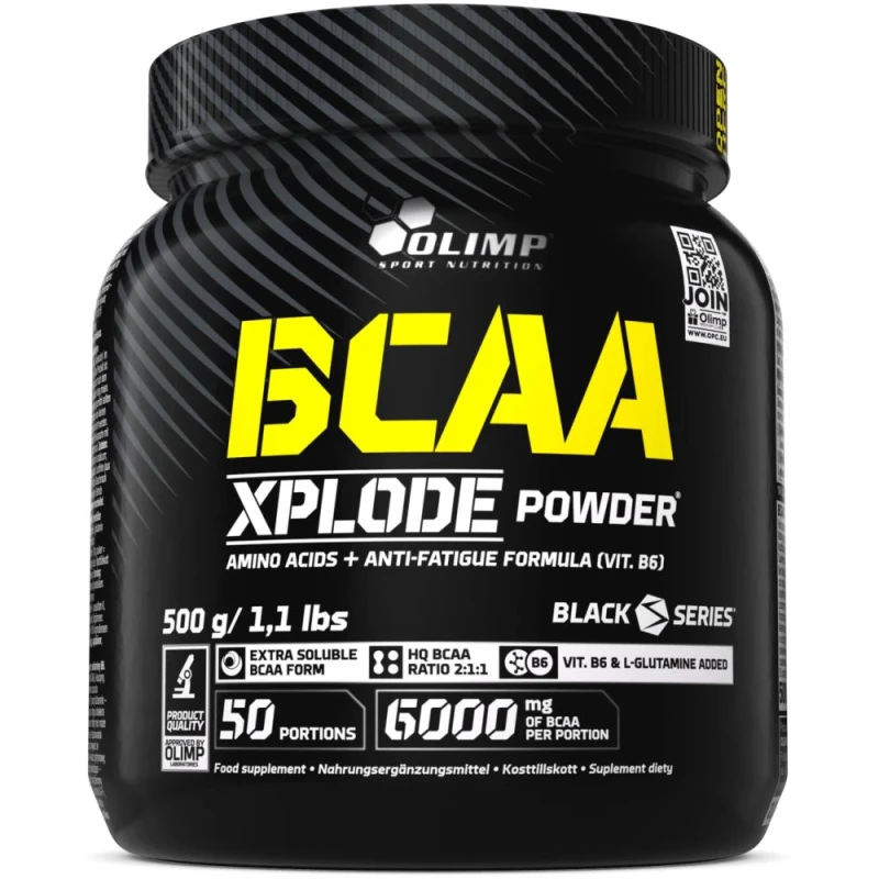 Olimp BCAA Xplode Powder o smaku truskawkowym, 500 g - Wsparcie w uzupełnieniu codziennej diety o podstawowe aminokwasy BCAA