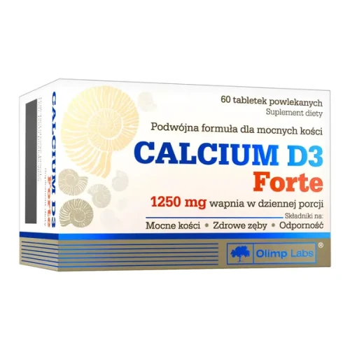 Olimp Calcium D3 Forte, 60 tabletek - Suplement diety z wapniem i witaminą D