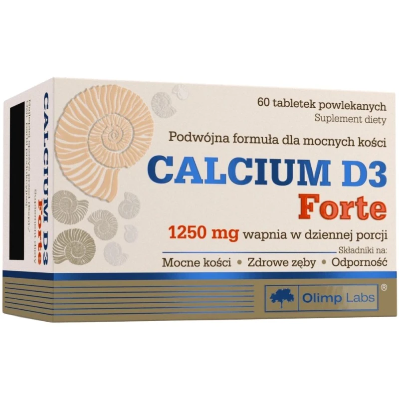 Olimp Calcium D3 Forte, 60 tabletek - Suplement diety z wapniem i witaminą D