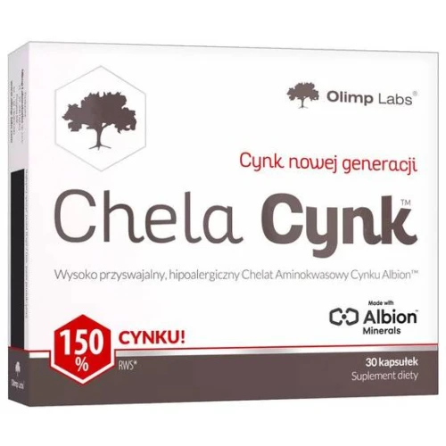 Olimp Chela-Cynk, 30 kapsułek - Z cynkiem w postaci chelatu aminokwasowego Albion™