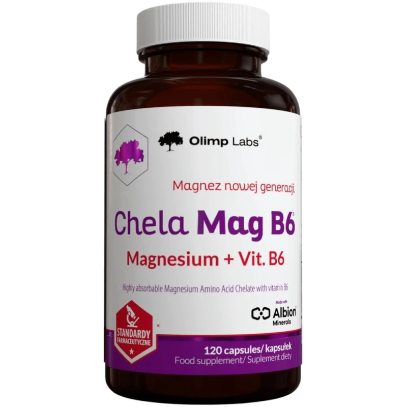 Olimp Chela-Mag B6, 120 kapsułek - Z chelatem magnezu i witaminą B6