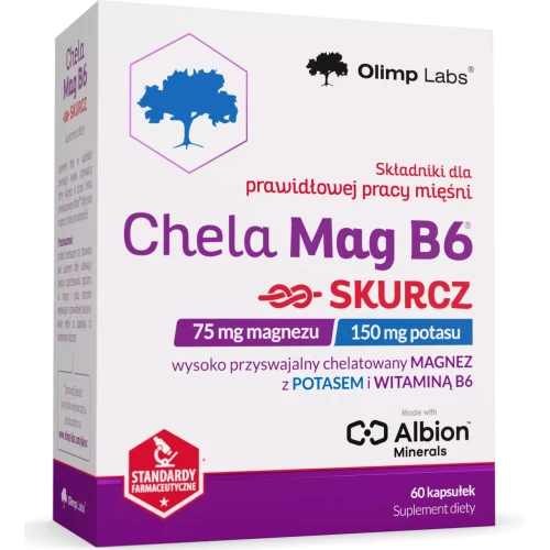 Olimp Chela-Mag B6 Skurcz, 60 kapsułek - Z chelatem magnezu i witaminą B6 oraz potasem