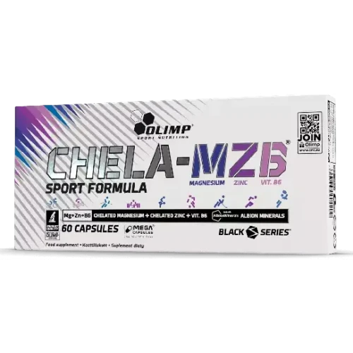 Olimp Chela-MZB Sport Formula Mega Caps, 60 kapsułek - Kompozycja wysokich porcji magnezu w formie chelatu Albion™ i witaminy B6