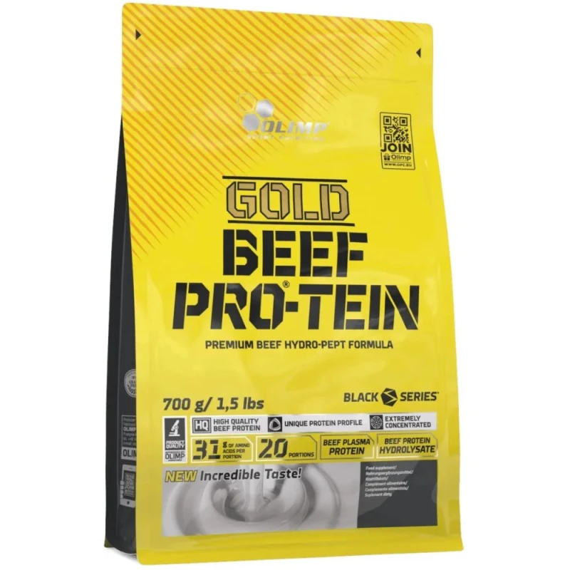 Olimp Gold Beef Pro-Tein, Cookies Cream, 700 g - Białkowy koncentrat w proszku o bogatym profilu aminokwasowym, bez cukru