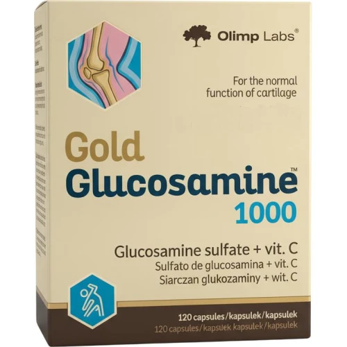 Olimp Gold Glucosamine 1000,  120 kapsułek - Kapsułki z siarczanem glukozaminy i witaminą C