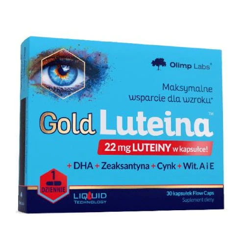 Olimp Gold Luteina, 30 kapsułek - Z  naturalną luteiną oraz zeaksantyną, które przyczyniają się do utrzymania prawidłowego widzenia