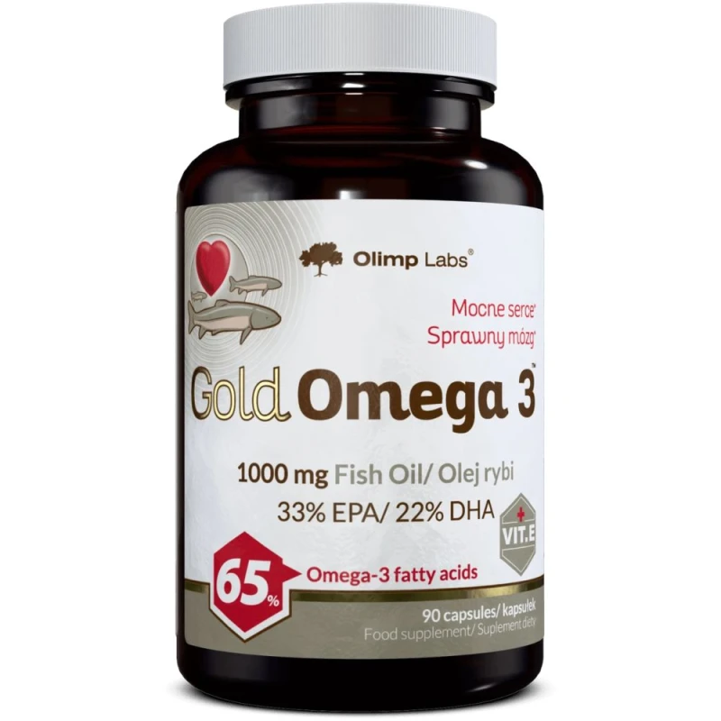 Olimp Gold Omega 3 1000 mg, 90 kapsułek  - Kapsułki z kwasami omega 3 i witaminą E