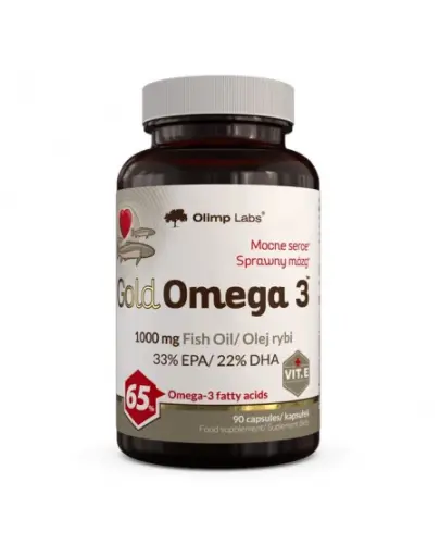 Olimp Gold Omega 3 1000 mg, 90 kapsułek  - Kapsułki z kwasami omega 3 i witaminą E