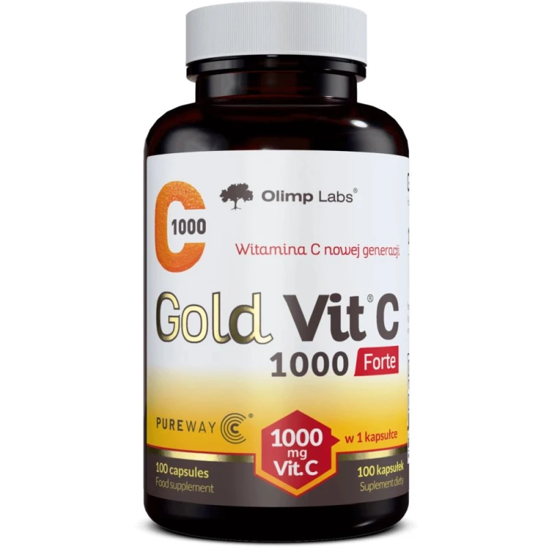 Olimp Gold-Vit C 1000 Forte, 100 kapsułek - Suplement diety z wysoką dawką witaminy C