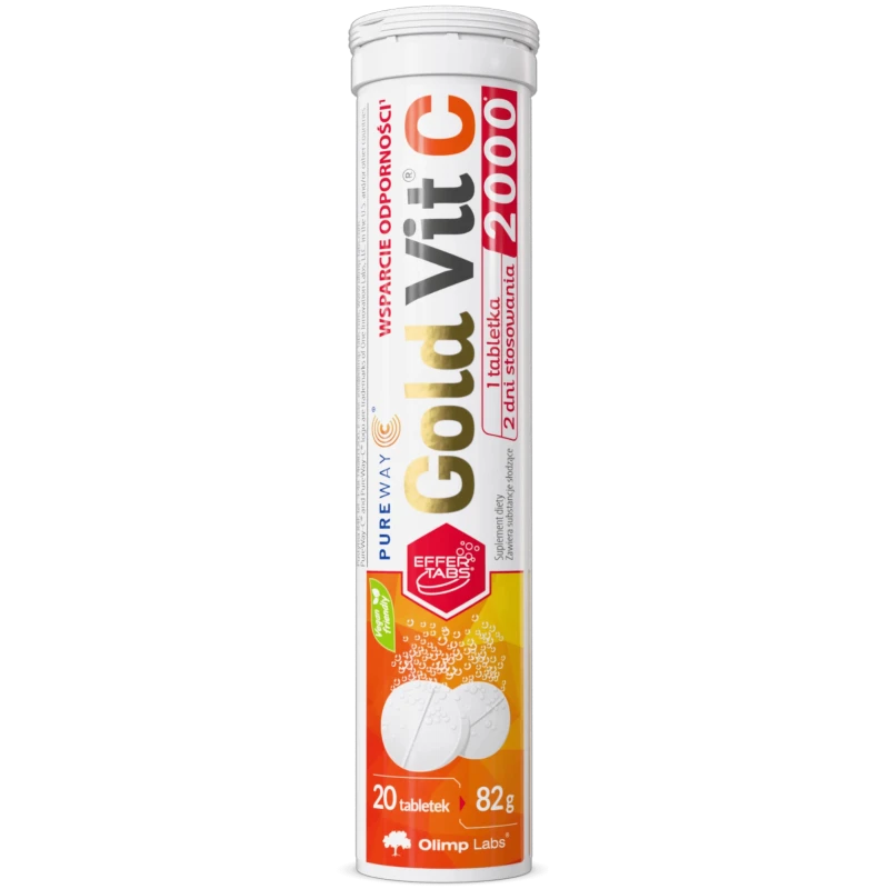 Olimp Gold-Vit C 2000, smak pomarańczowy, 20 tabletek musujących - Wsparcie układu odpornościowego