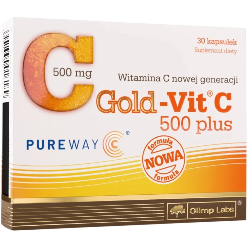 Olimp Gold-Vit C 500 Plus, 30 kapsułek - Kapsułki z witaminą C, które pomagają w utrzymaniu prawidłowej odporności