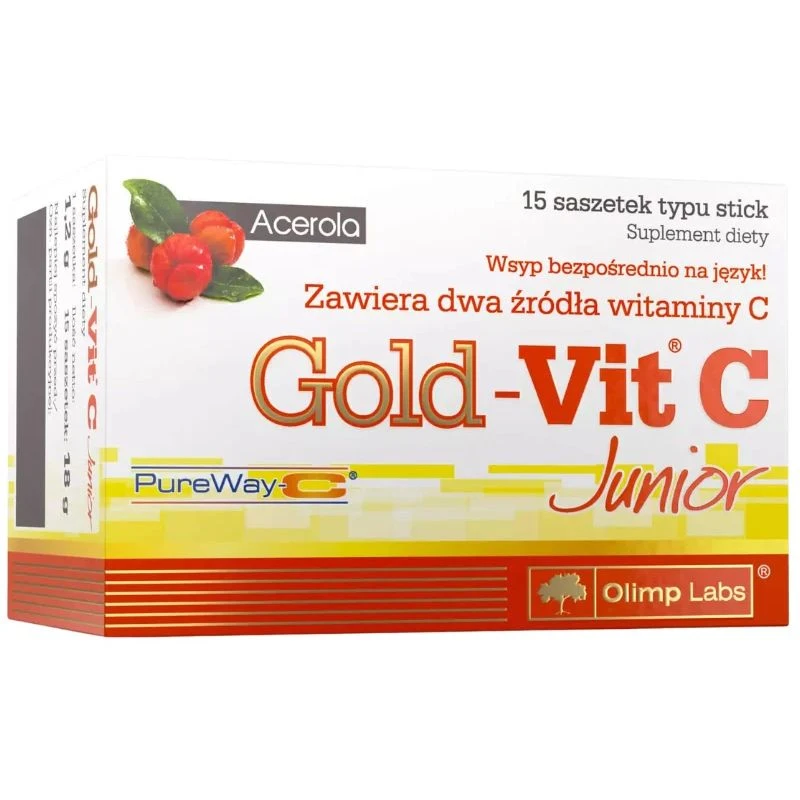 Olimp Gold-Vit C Junior proszek, 15 saszetek - Witamina C dla dzieci od 3. roku życia 