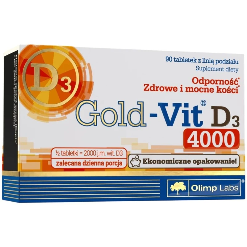 Olimp Gold-Vit D3 4000, 90 tabletek - Witamina D dla dorosłych i młodzieży powyżej 11. roku życia