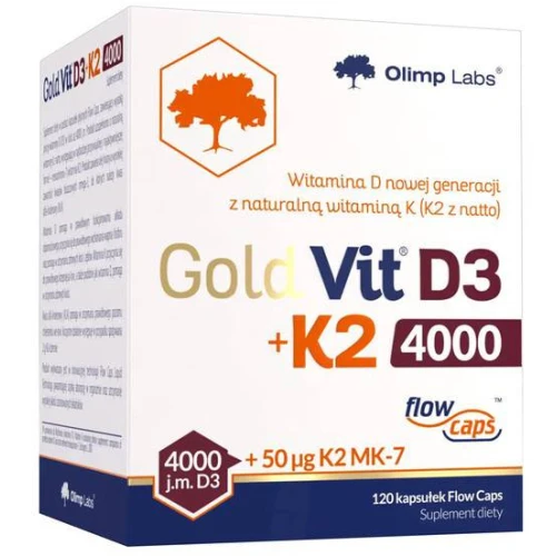 Olimp Gold-Vit D3 4000 j.m. + K2, 120 kapsułek - Wsparcie zdrowia kości