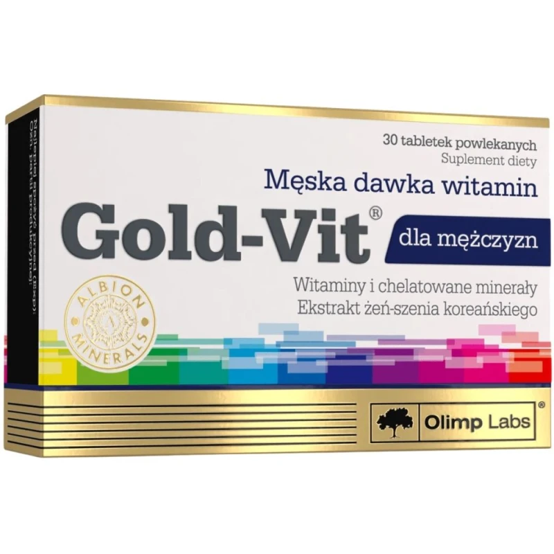 Olimp Gold-Vit dla mężczyzn, 30 tabletek - Z kompozycją witamin i składników mineralnych dla mężczyzn
