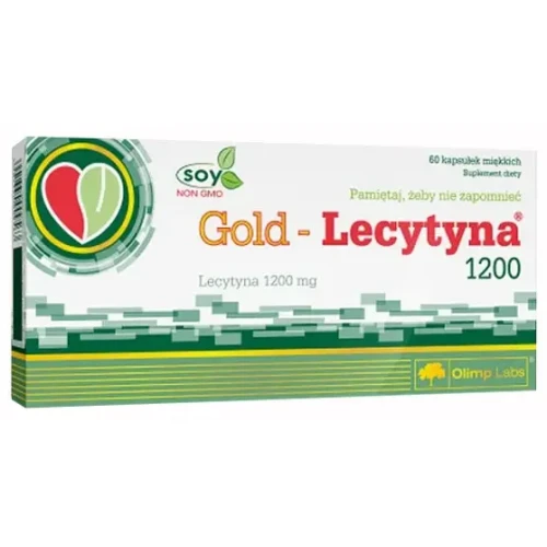 Olimp Gold Lecytyna 1200, 60 kapsułek miękkich -  Wspomaga zdolność koncentracji oraz procesy uczenia się i zapamiętywania
