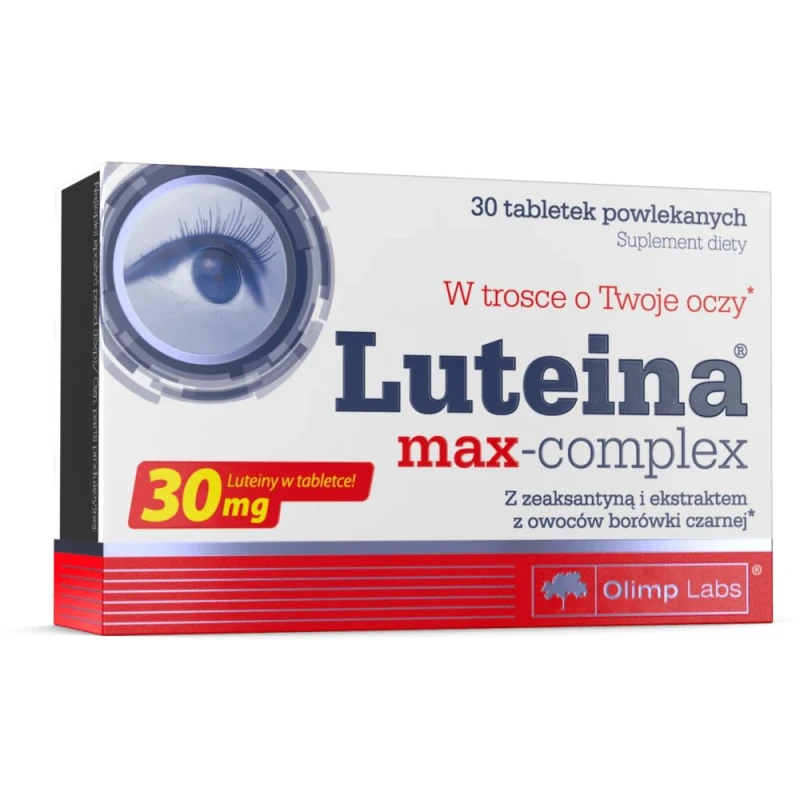 Olimp Luteina Max-Complex, 30 tabletek powlekanych - Z kompozycją naturalnej luteiny i zeaksantyny oraz ekstraktem z owoców borówki