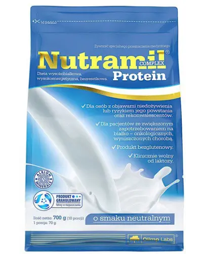 Olimp Nutramil Complex Protein o smaku neutralnym, 700 g - Dla osób ze zwiększonym zapotrzebowaniem na białko