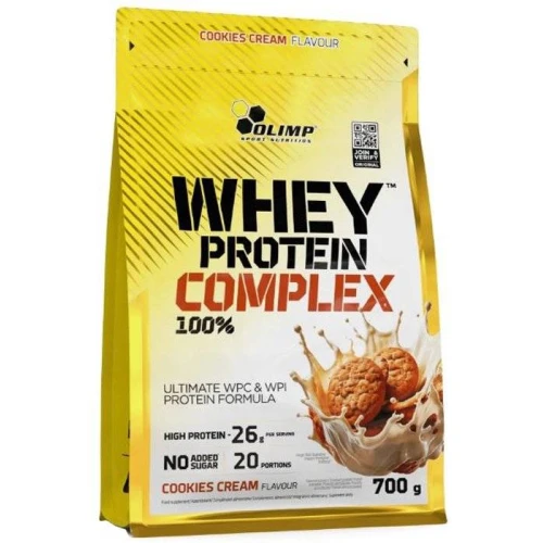 Olimp Whey Protein Complex 100% ciastko z kremem, 700 g - Proste i wygodne źródło wysokiej jakości protein, duża porcja białka i aminokwasów