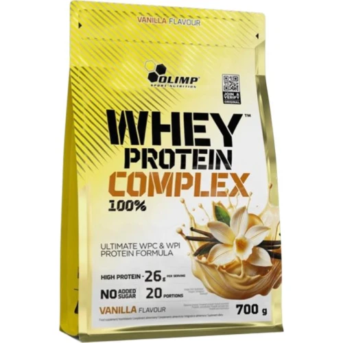 Olimp Whey Protein Complex 100% wanilia, 700 g - Proste i wygodne źródło wysokiej jakości protein, duża porcja białka i aminokwasów