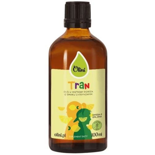 Olini Tran o smaku cytrynowym, 100 ml - Codzienna dawka omega-3