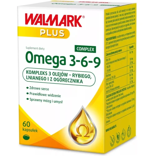 Walmark Omega 3-6-9 Complex, 60 kapsułek - Wspomaga prawidłowe funkcjonowanie serca oraz pomaga utrzymać prawidłowy poziom cholesterolu
