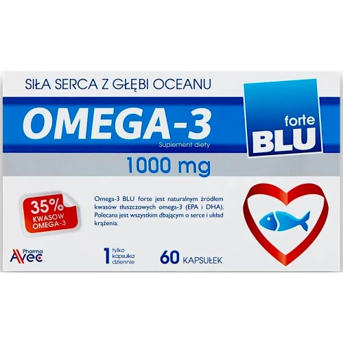 Omega 3 Blu Forte 1000 mg, 60 kapsułek - Olej z ryb morskich – źródło EPA i DHA 