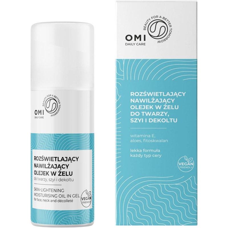 Omi Rozświetlający, nawilżający olejek w żelu do twarzy, szyi i dekoltu, 50 ml - Z aloesem i skwalanem