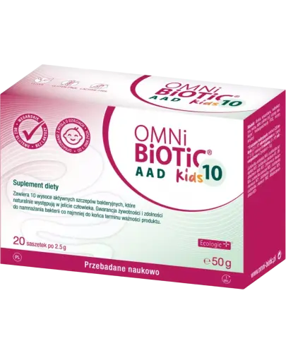 Omni Biotic 10 AAD Kids, 20 saszetek - Dla dzieci w trakcie i po antybiotykoterapii