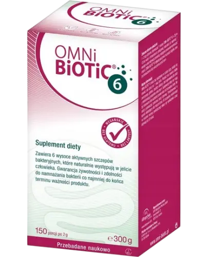 Omni Biotic 6, proszek 300 g - Probiotyk w proszku dla dorosłych i dzieci od 1. roku życia