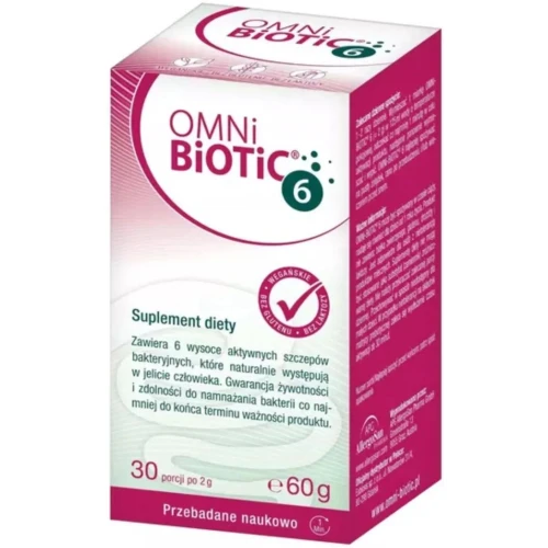 Omni Biotic 6, proszek 60 g - Probiotyk dla dorosłych i dzieci od 1. roku życia
